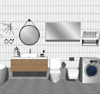 卫生间浴室用品 卫浴用品 洁具用品 su草图模型下载