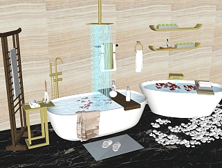 浴缸浴室<em>用品</em> su草图模型下载