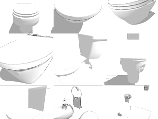 洁具用品卫生用品 马桶 坐便器su草图模型下载