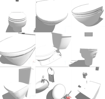 洁具用品卫生用品 马桶 坐便器su草图模型下载