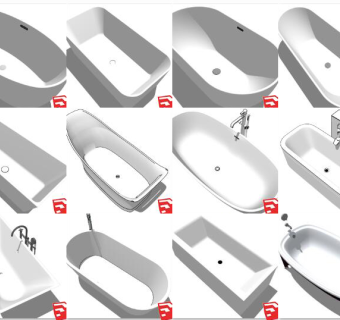 洁具，外漏浴缸，su草图模型下载