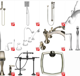 洁具用品卫生用品 龙头 淋浴 花洒su草图模型下载