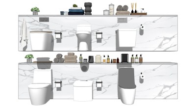 浴室卫生间洁具 马桶 su草图模型下载