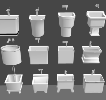 拖把池 拖把盆 拖把 卫浴洁具 龙头su草图模型下载