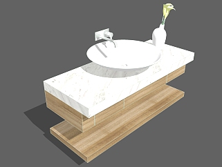 卫浴用品洁具 洗手台洗手池 su草图模型下载
