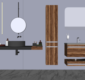 洗手台 卫浴洁具用品  su草图模型下载