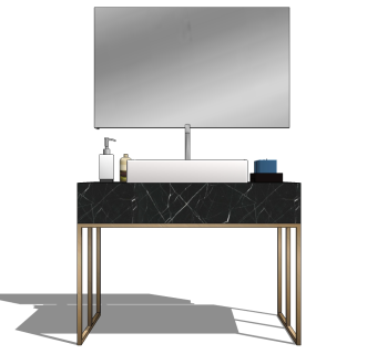 洁具用品卫生用品 洗手台盆 浴室柜子 su草图模型下载