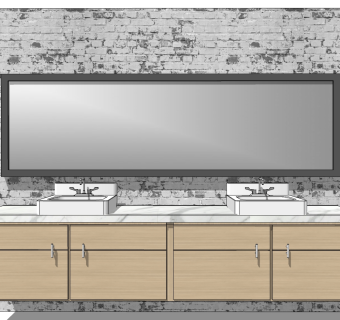 现代浴室柜卫浴用品 su草图模型下载