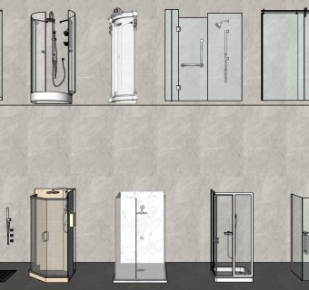 欧式卫浴用品洁具用品 浴室 钻石型 su草图模型下载