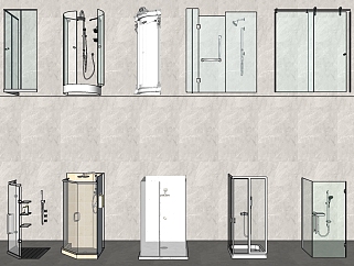 欧式卫浴用品洁具用品 浴室 钻石型 su草图模型下载