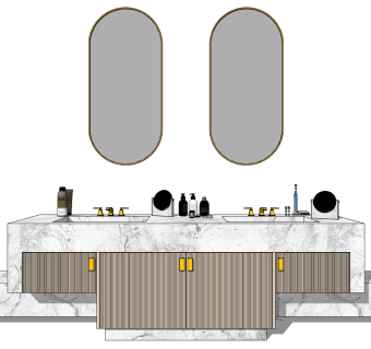 洁具用品卫生用品 洗手台盆  su草图模型下载