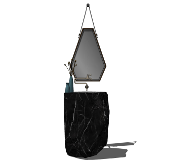 现代立柱式 su草图模型下载