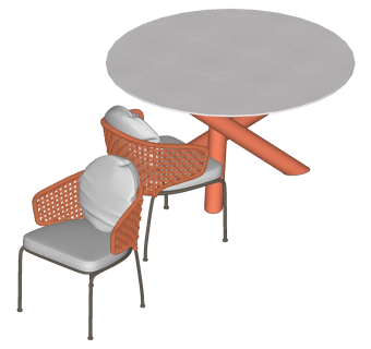 室外户外金属编织制成椅子 su草图模型下载