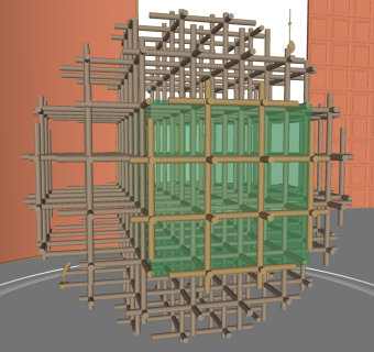 架子吊灯 金属雕塑 创意灯具吊灯 su草图模型下载