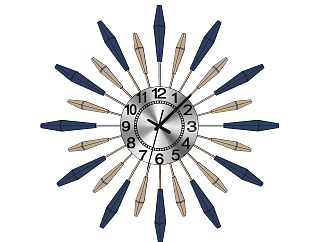 北欧现代挂钟，石英钟，钟表su草图模型下载