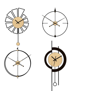 现代金属挂钟挂钟，石英钟，钟表su草图模型下载