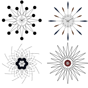 金属花形挂钟，石英钟，钟表su草图模型下载