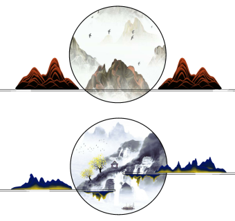 新中式禅意山脉挂件山脉挂件，墙饰，挂饰su草图模型下载