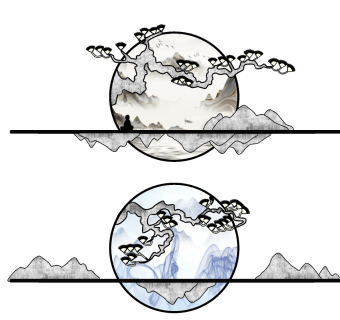 新中式金属墙饰山脉挂件，墙饰，挂饰，立体画su草图模型下载
