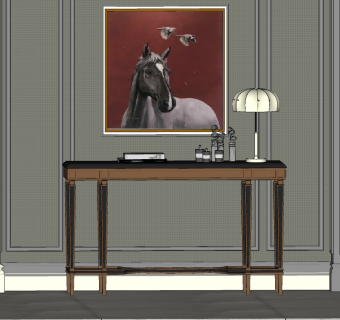 欧式玄关柜，摆台，条案， su草图模型下载