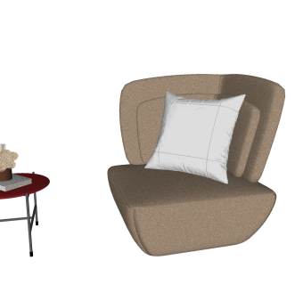 意大利EmmeBiSOHO单人休闲沙发su草图模型下载