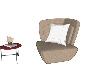 意大利EmmeBiSOHO单人休闲沙发su草图模型下载