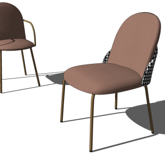 单人休闲椅，椅子su草图模型下载