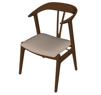 新中式木制单人休闲椅子、餐椅su草图模型下载