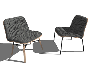 意大利单人木制休闲椅子su草图模型下载