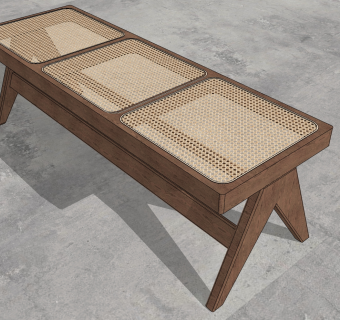 室外户外木制长凳，板凳床尾凳su草图模型下载