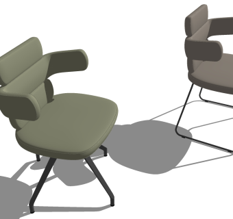 单人休闲椅子，单椅，su草图模型下载