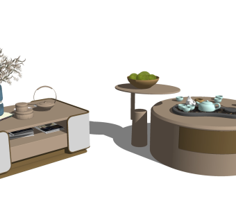 茶几su草图模型下载