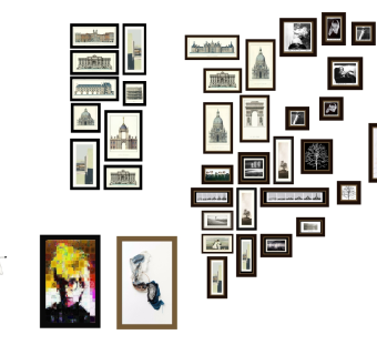 照片墙画框挂画装饰画su草图模型下载