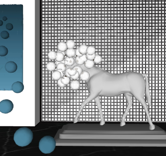 装饰雕塑抽象马雕塑摆件装饰画立体画 su草图模型下载