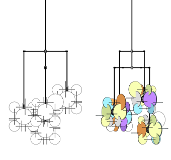 玻璃枝形儿童吊灯组合su草图模型下载