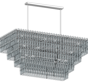 欧式豪华水晶吊灯su草图模型下载