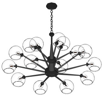 现代玻璃吊灯su草图模型下载