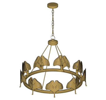 currey现代欧式法式不锈钢吊灯su草图模型下载