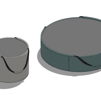 轻奢圆形茶几，边几su草图模型下载