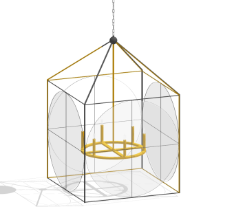 currey现代水晶吊灯su草图模型下载