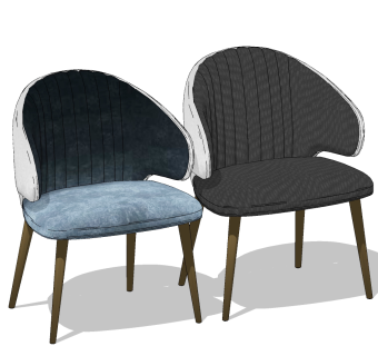 Strip Modrest卡尔顿餐椅，椅子su草图模型下载