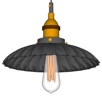 工业风工矿灯吊灯su草图模型下载