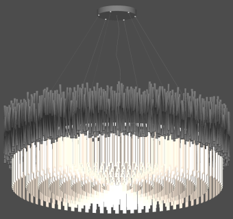 金属水晶吊灯su草图模型下载