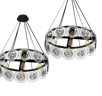 现代水晶吊灯su草图模型下载