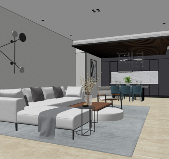 客餐厅I su草图模型下载