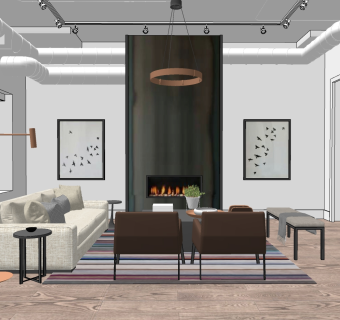 现代客厅 su草图模型下载