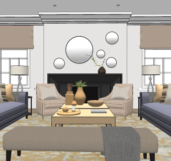 客厅沙发椅子 su草图模型下载