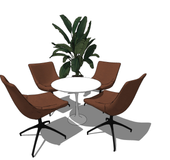 02现代浅谈桌椅su草图模型下载