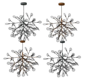 现代花瓣吊灯su草图模型下载