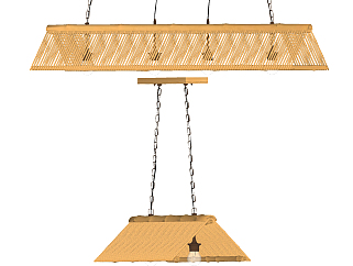 新中式竹竿，屋脊，吊灯吊饰su草图模型下载